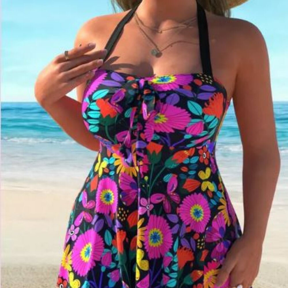 NEW 2 piece Tankini Swim Set, multicolor ruffle #SW-T2-0040 - Picture 6 of 10